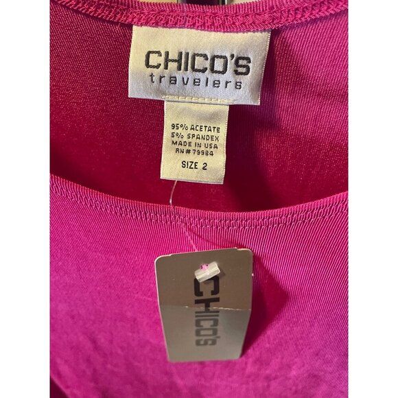 Chico's Travelers NWT Pink Sleeveless Deep Scoop Neck Top SZ Large - Picture 5 of 7